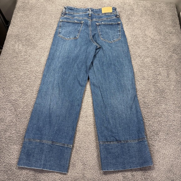 Dear John Jeans Womens 27 Wide Leg High Rise Cropped Blue Denim DPMS5A700-TYN - Picture 11 of 15